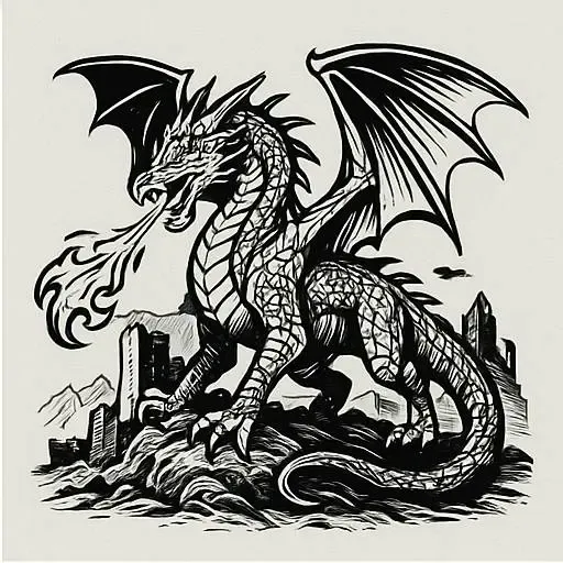 Angry Dragon Wall Art