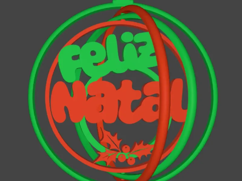 Christmas Tree Ornament Spinning "Feliz Natal"