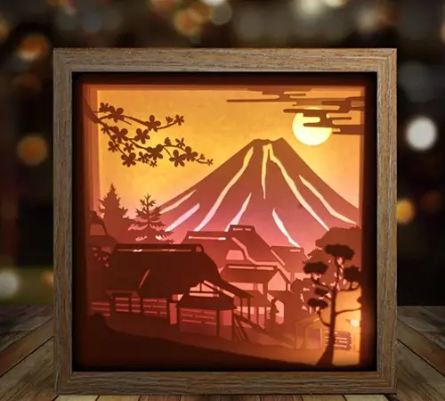 Home Decorations & Ornaments STL Download - Fuji Moutain Japan light ...
