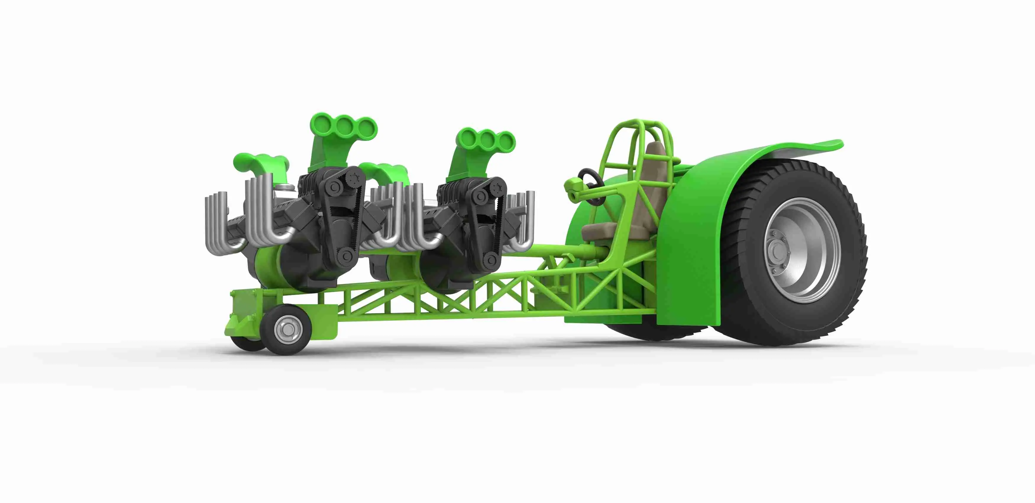 Pulling tractor with 4 engines V8 Version 2 Scale 1:25