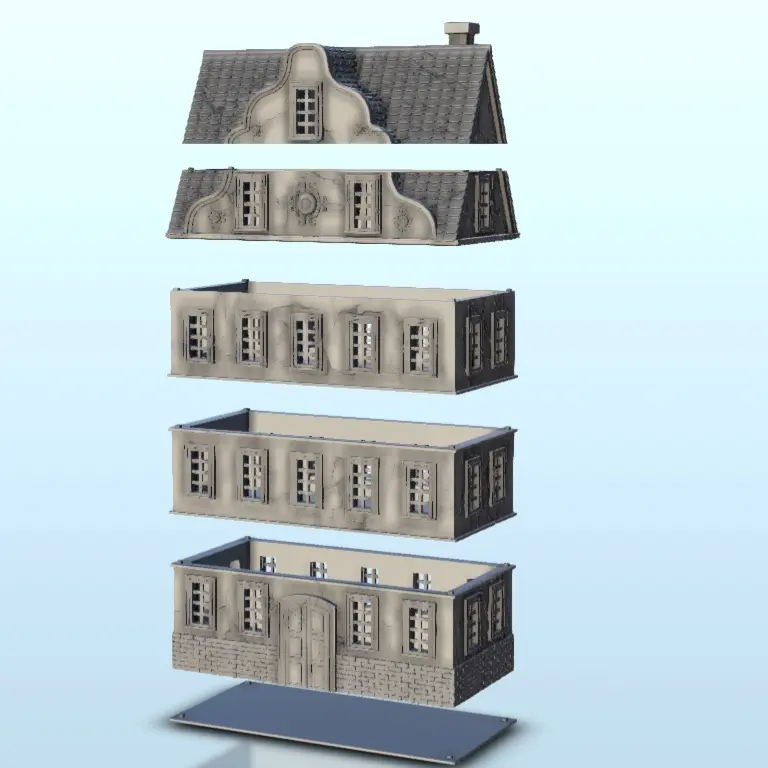 Barockes Haus 7 - Gelände WW2 Kulisse moderne Miniaturen