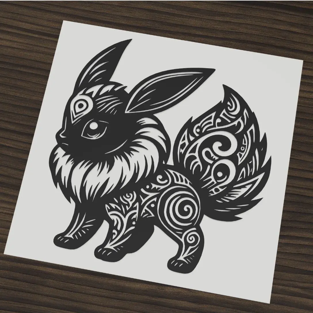 Eevee Pokemon kawaii ornamental black white