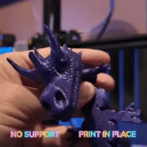 Flexi dragon - no support - print in place