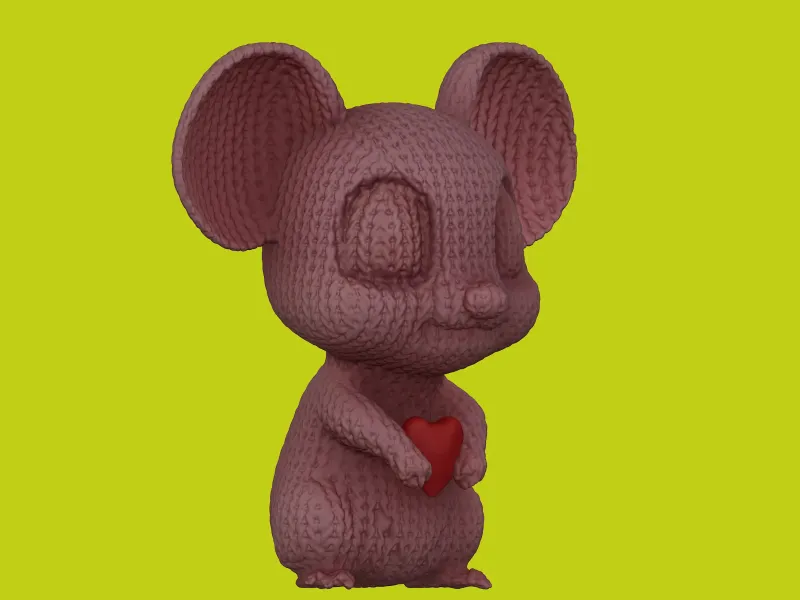 Cute knitted Rat 🐀 holding Heart