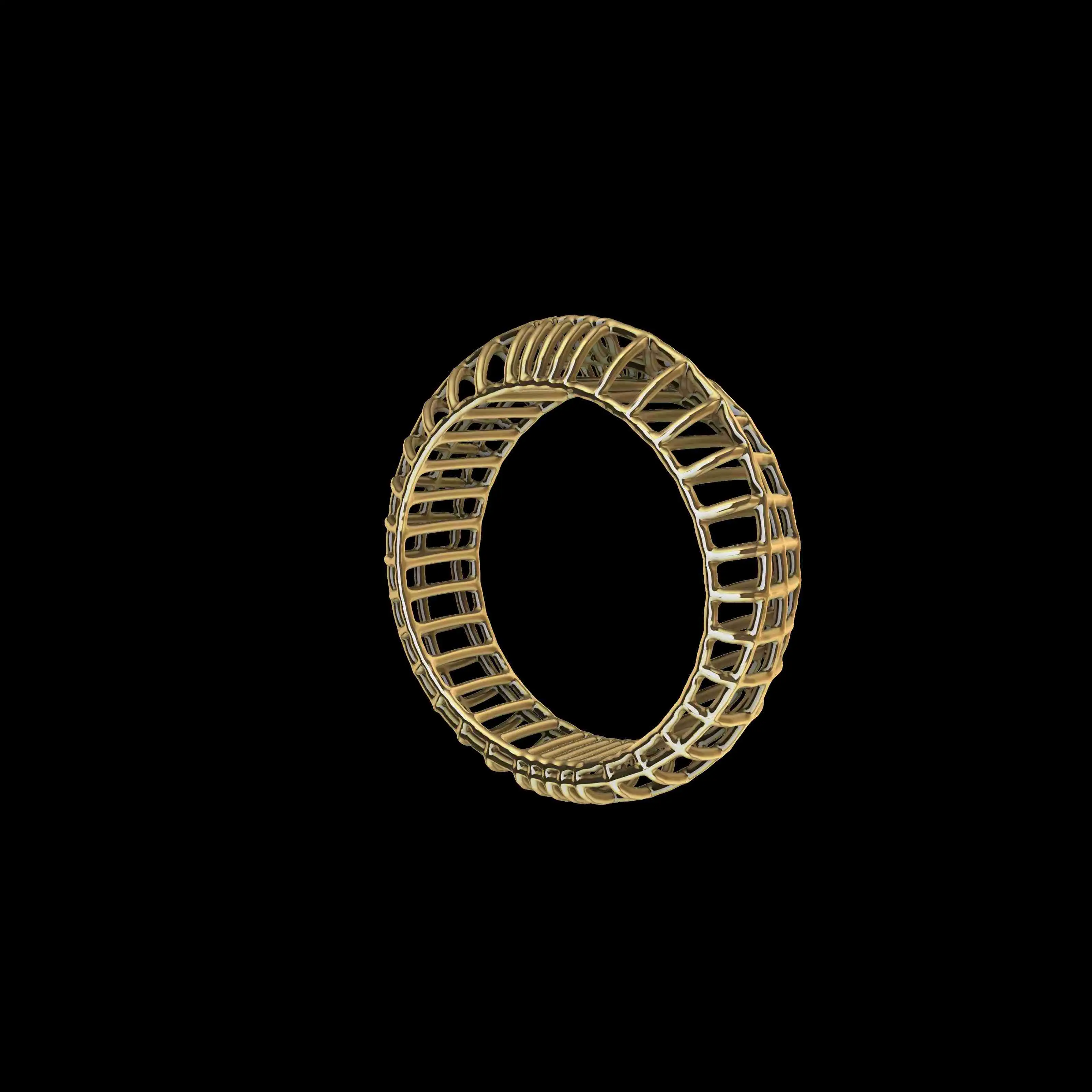 Art Deco Jali Ring 3d Model