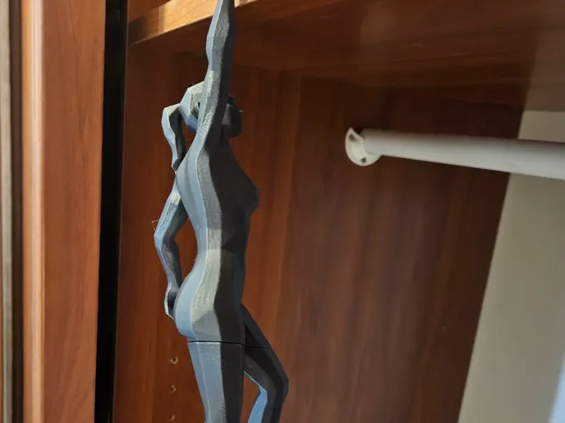 arrampicatrice in equilibrio sospesa (stile low poly)