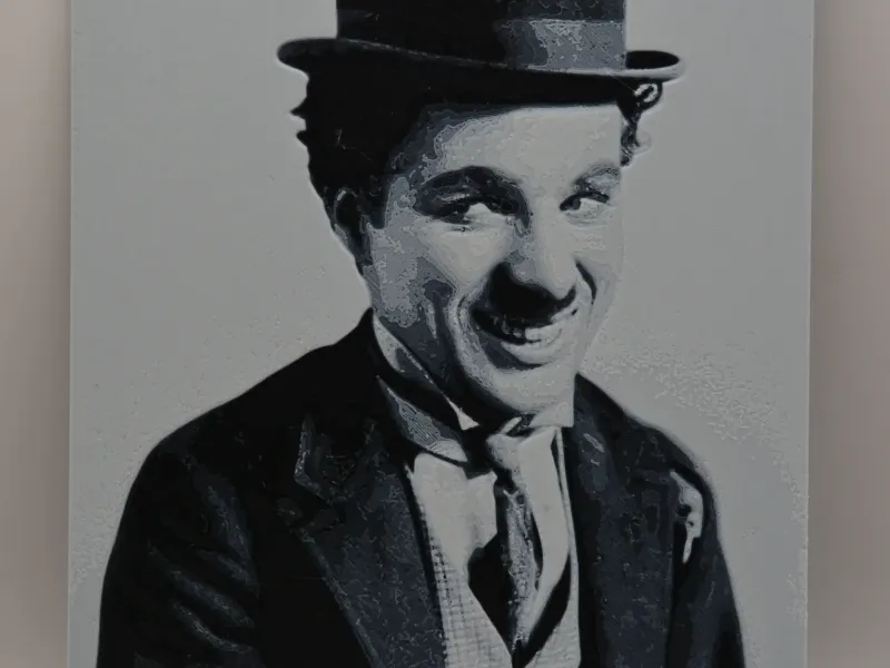 Charlie Chaplin Smiling - hueforge
