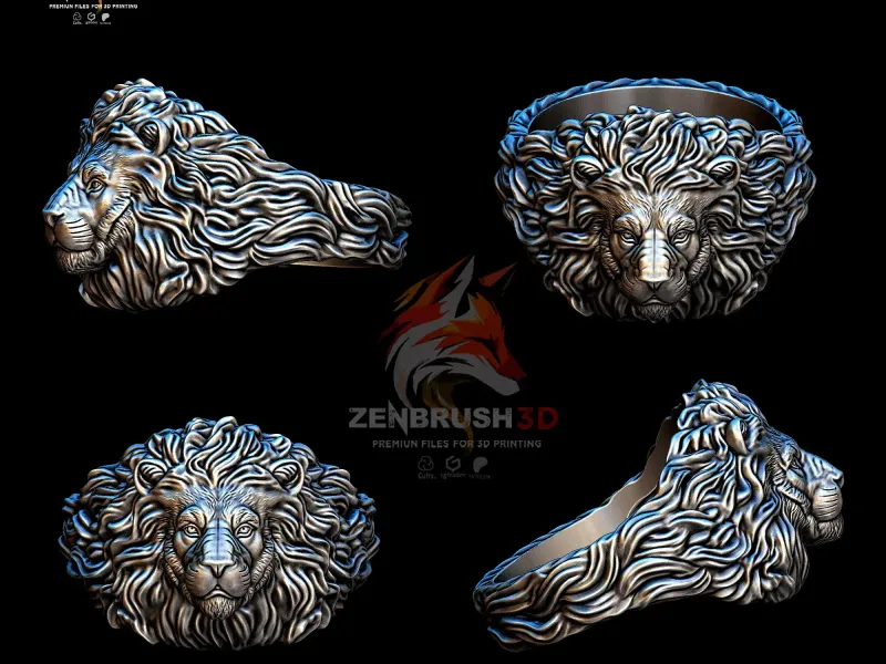 LION RING - STL - 3D PRINTING