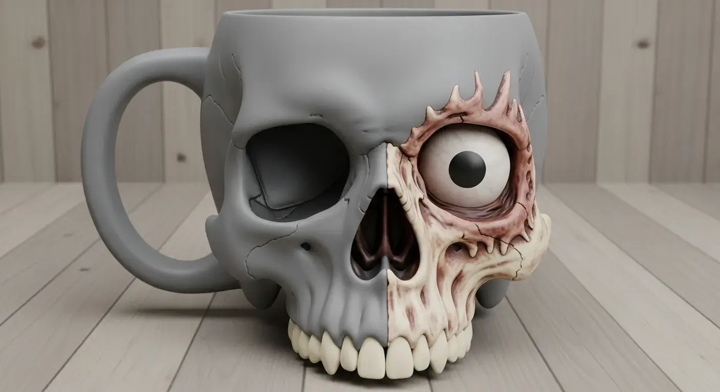 skull coffee cup design