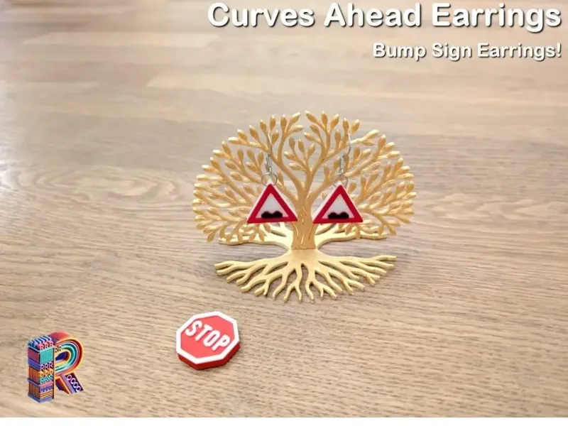 🔺Caution: Curves Ahead – Earrings Inspired by the Bump Sign