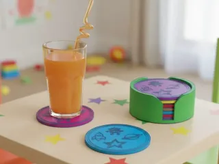 KIDS COASTERS AND HOLDER
