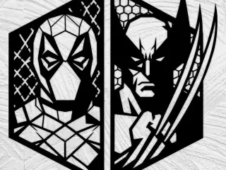 Deadpool vs Wolverine – Silueta Decorativa