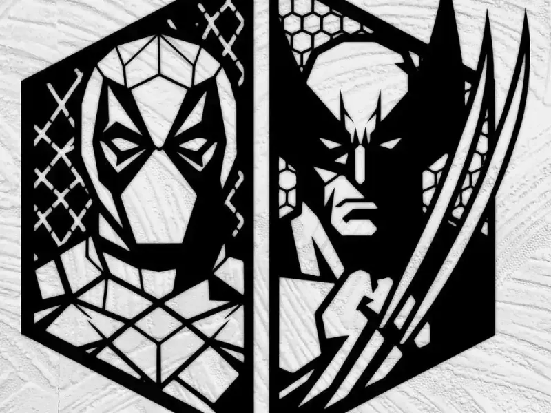 Deadpool vs Wolverine – Silueta Decorativa