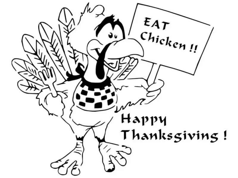 Happy Thank-giving kalkoen sjabloon