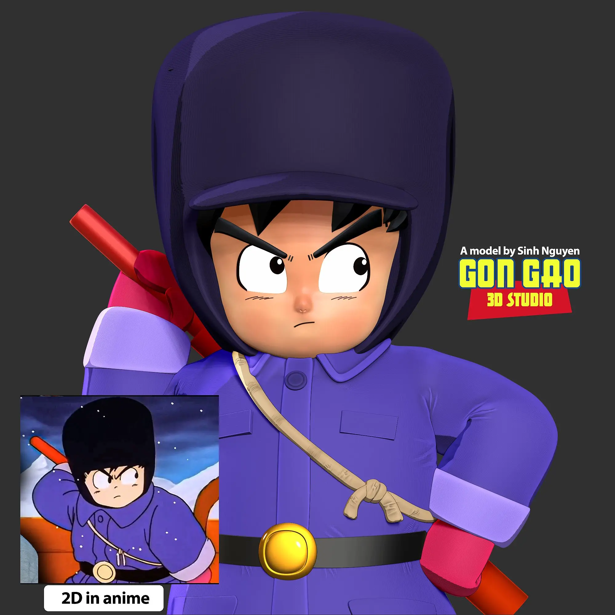 Kid Goku im Winter-Outfit