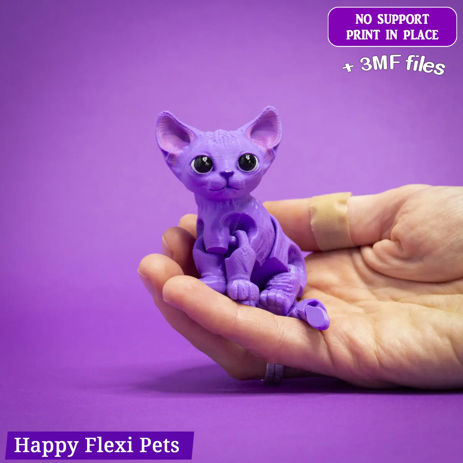 Articulated sphynx cat toy - Happy Flexi pets - cat figurine