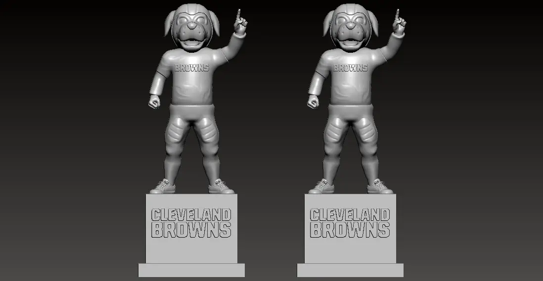 NFL - CLEVELAND BROWNS FOOTBALL MASCOT STATUE - 3D PRINT