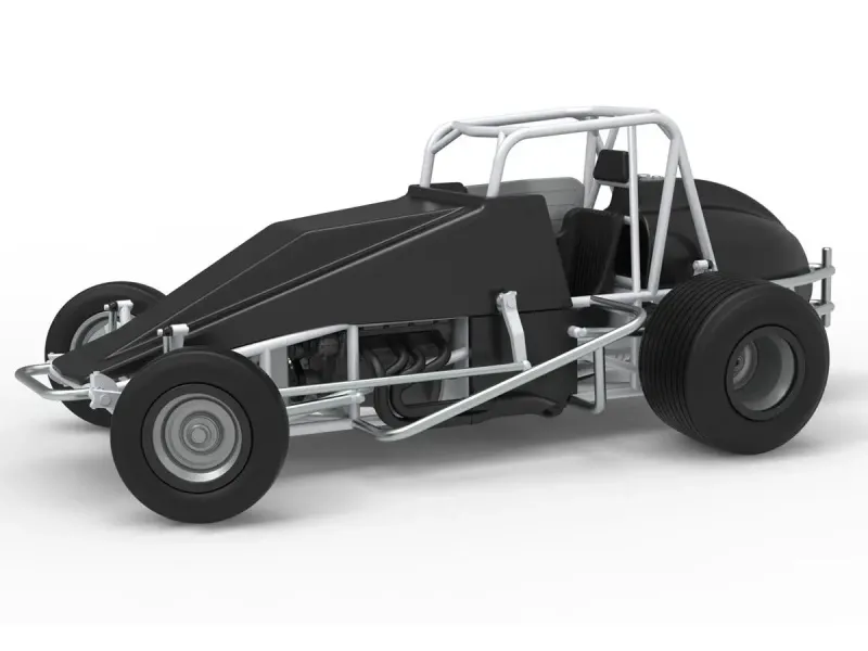 Vintage Dirt Silver Crown Car while turning Scale 1:25