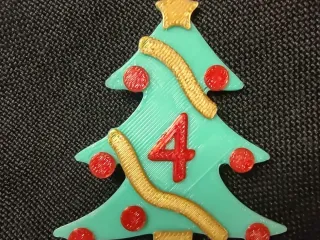 4 Number - Christmas Tree with Baubles, Tinsels and Star