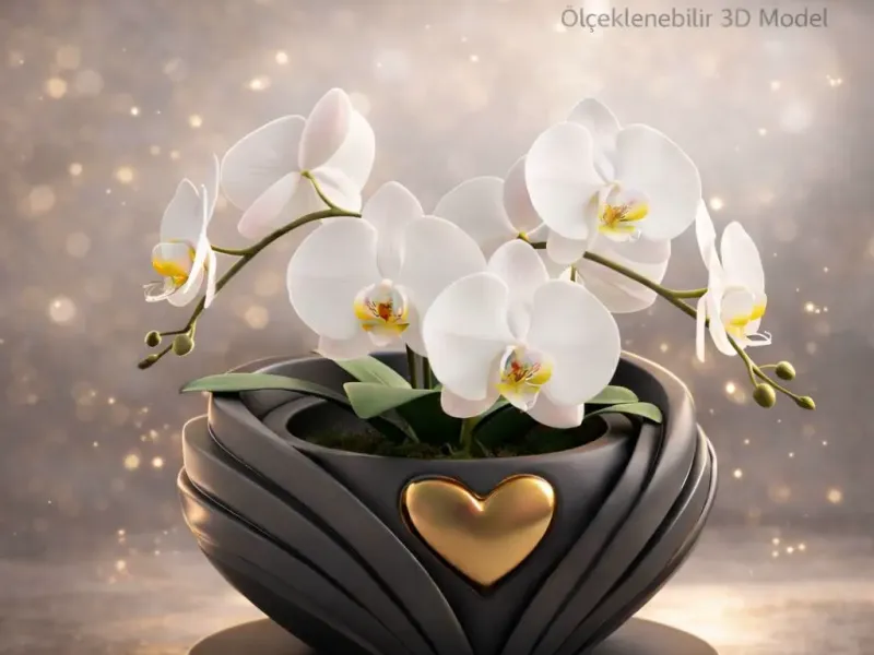 Heart flower pot STL, luxury decorative planter