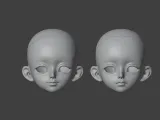 BJD head cute doll face happy and unhappy-2