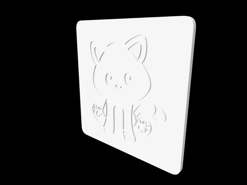 Farm Animals - Sitting Kitten - Square Coaster