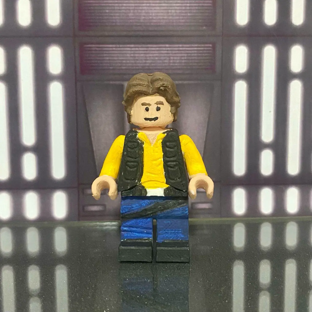 Articulated han solo bricks style keychain star wars