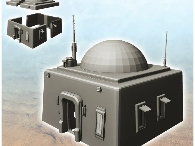 Casa futuristica di Tatooine con sfera sul tetto e antenne (6)