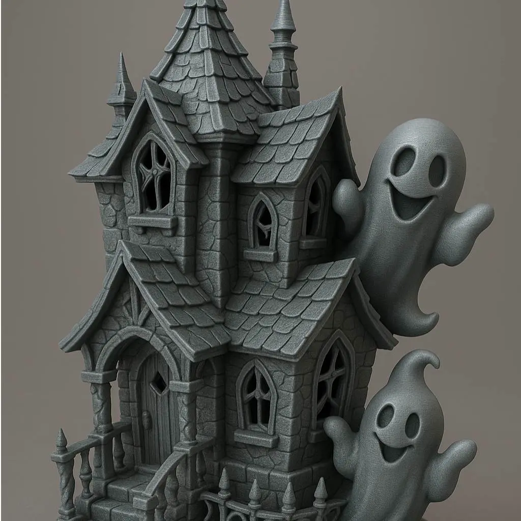 3D Printer Files | 3MF File | “Haunted Manor with Ghostly Friends ...