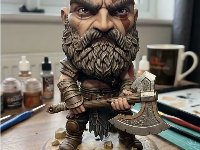 Kratos God of War Chibi | Ragnarok Vikingfiguur