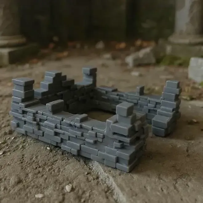 Destroyed ruined house - scatter terrain