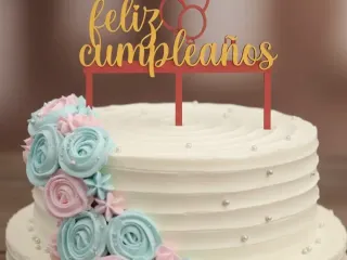 pieza decorativa feliz cumpleaños para pasteles