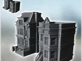 Set of two European houses with upper floor and access stair-0