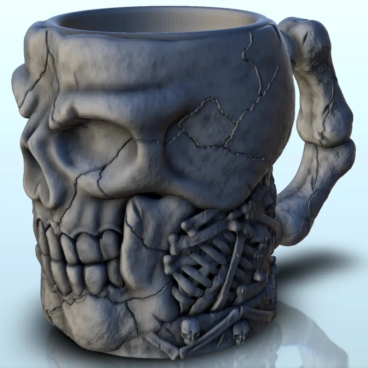 Skull and bones dice mug (2) - beer can holder