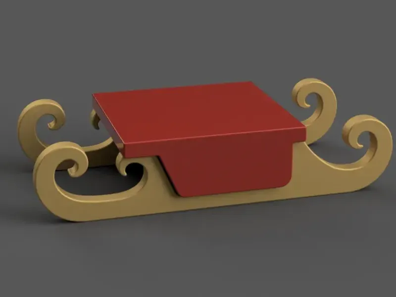 Santa Sleigh coaster Christmas Decorations 002
