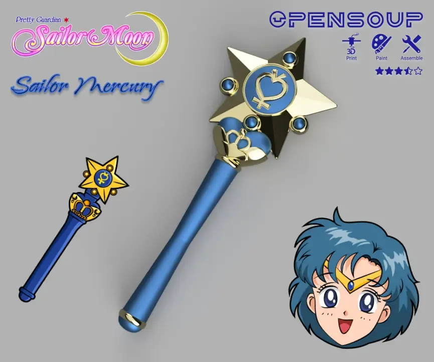 Sailor Mercury transformation wand - Pretty guardian