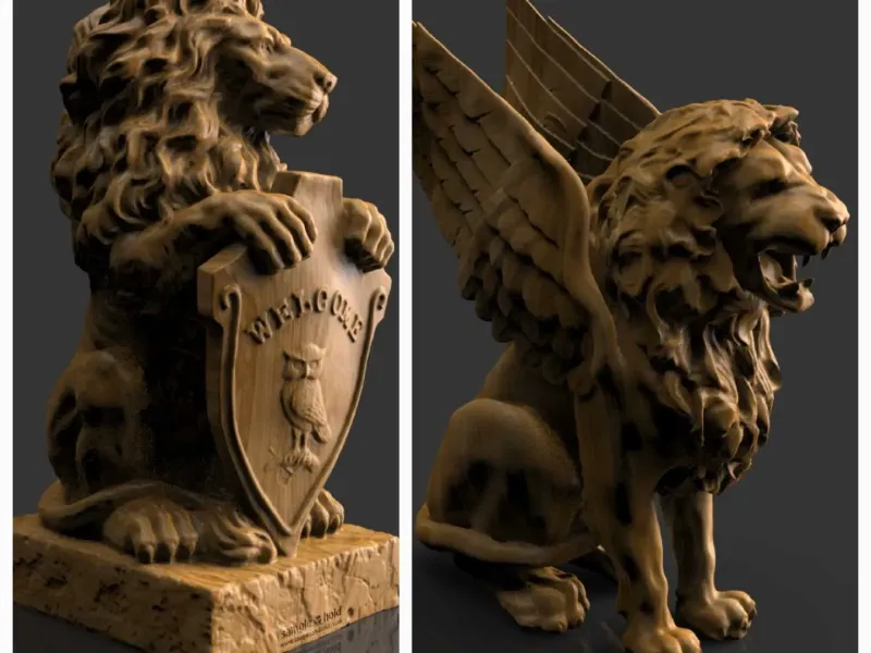 Lion's (two different models) statuettes