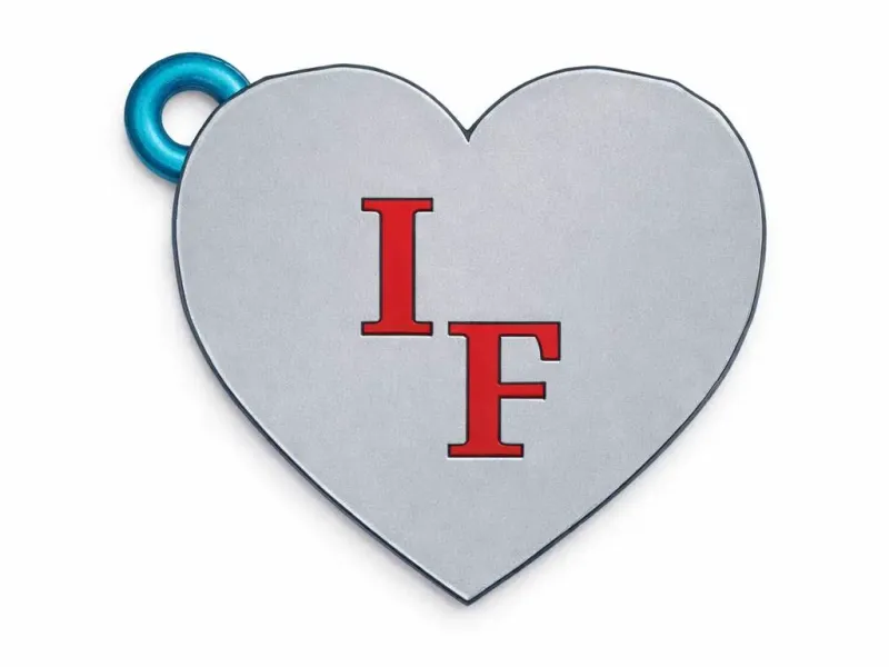 Heart Pendant Keychain – IF Letter Love Charm | 3D Printable