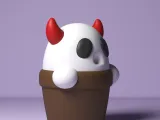 Potted Halloween Ghost-2