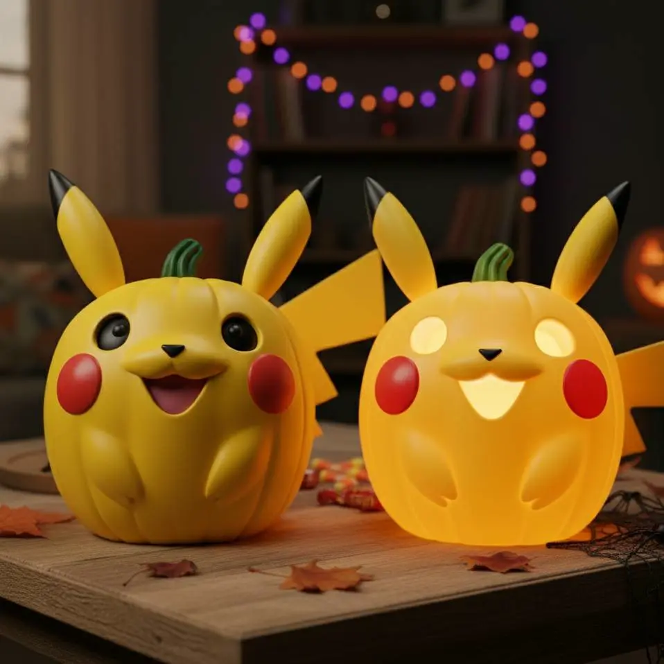Pikachu Halloween Pumpkin Lamp $ Decor