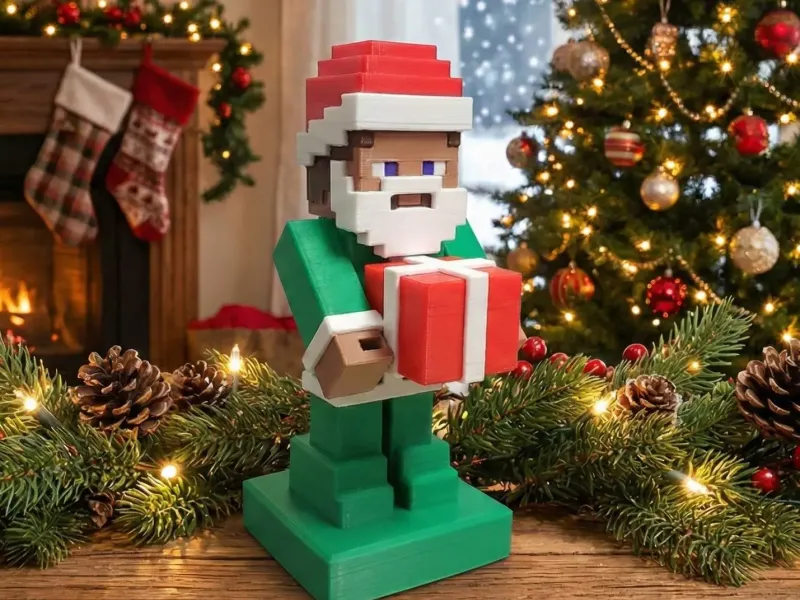 Festive Steve! Minecraft Holiday Skin Figure