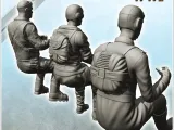 Kokpitte ekipmanlarıyla birlikte beş Alman uçak pilotu seti-5