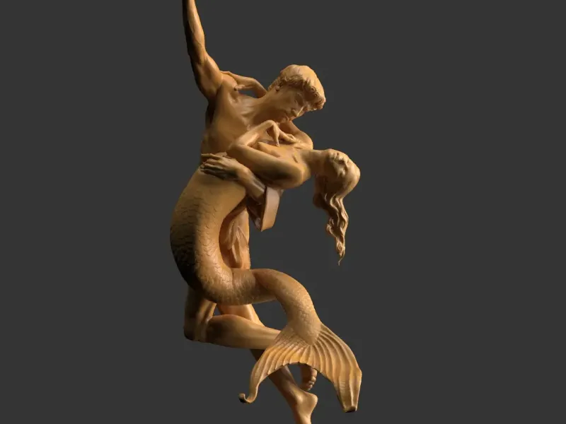 Mermaid. Ariel and Eric. statuette