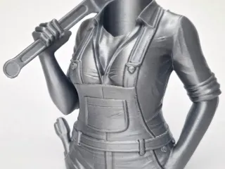 Pen holder - attractive woman mechanic - desk organizer
