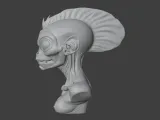 Alien Fish Bust 3D STL Printable 3D Model STL 3D print model-2