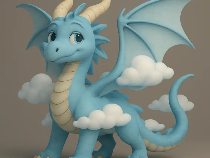 Dragão com nuvens 
