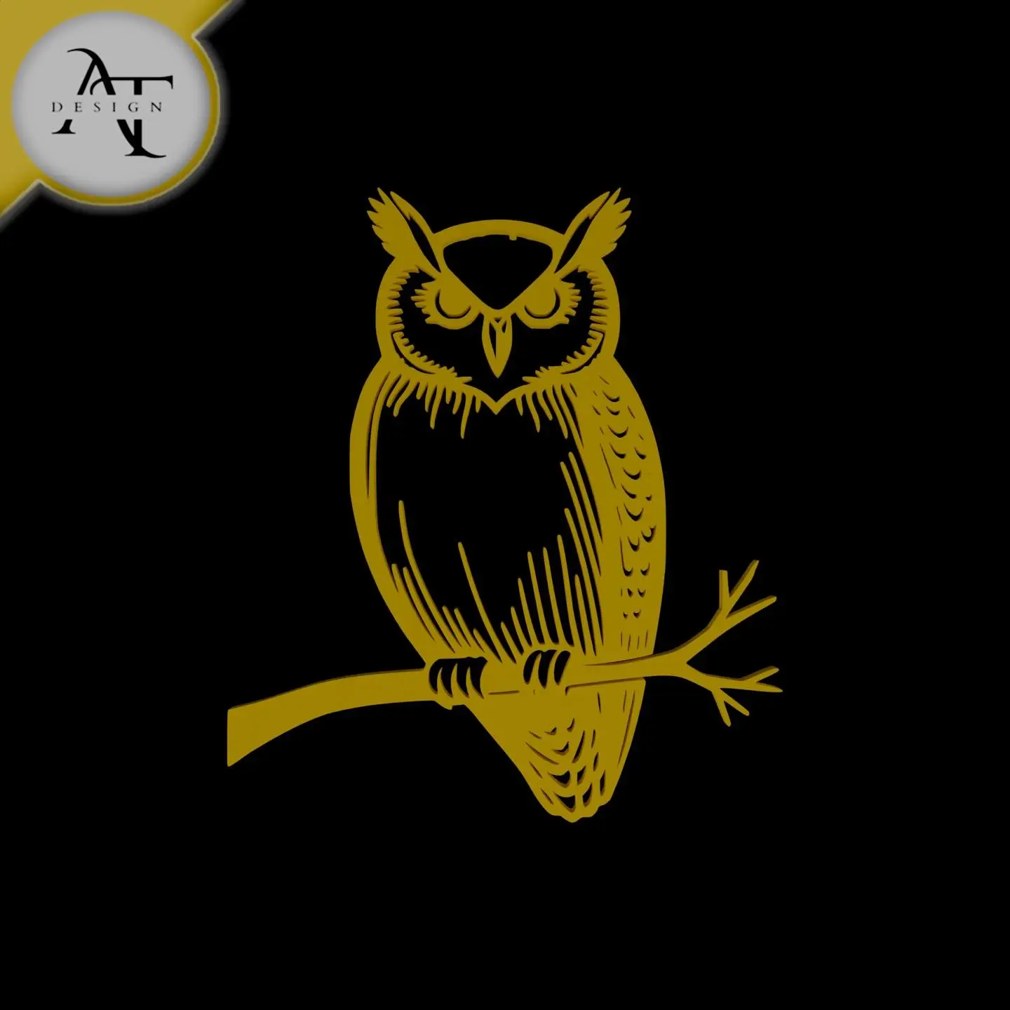 Owl - Line Art - 2D Wall Art Decor