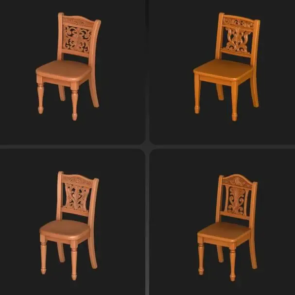 4X wooden-chair / Holz Stuhl