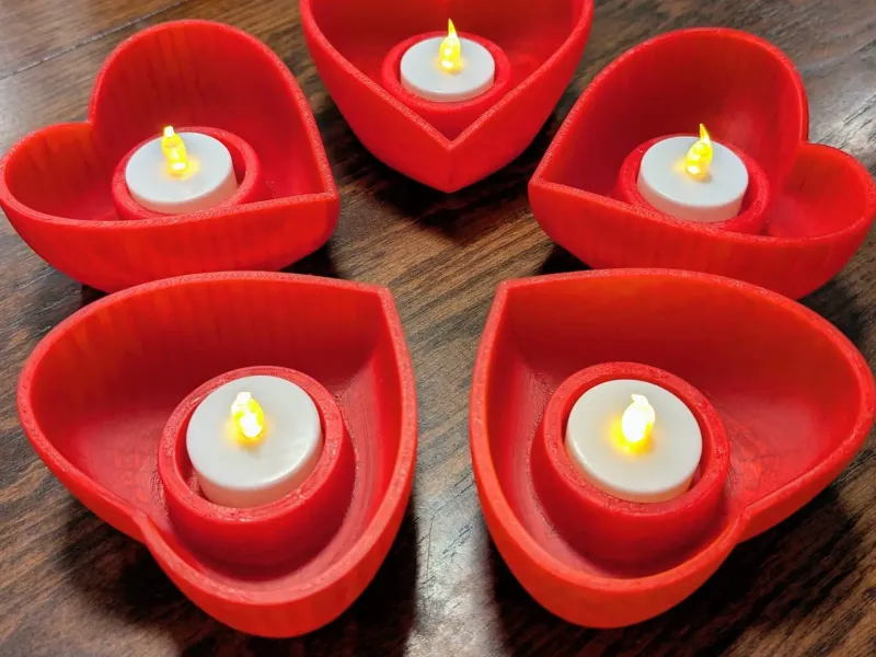 Heart Shaped LED Tea Light Holder