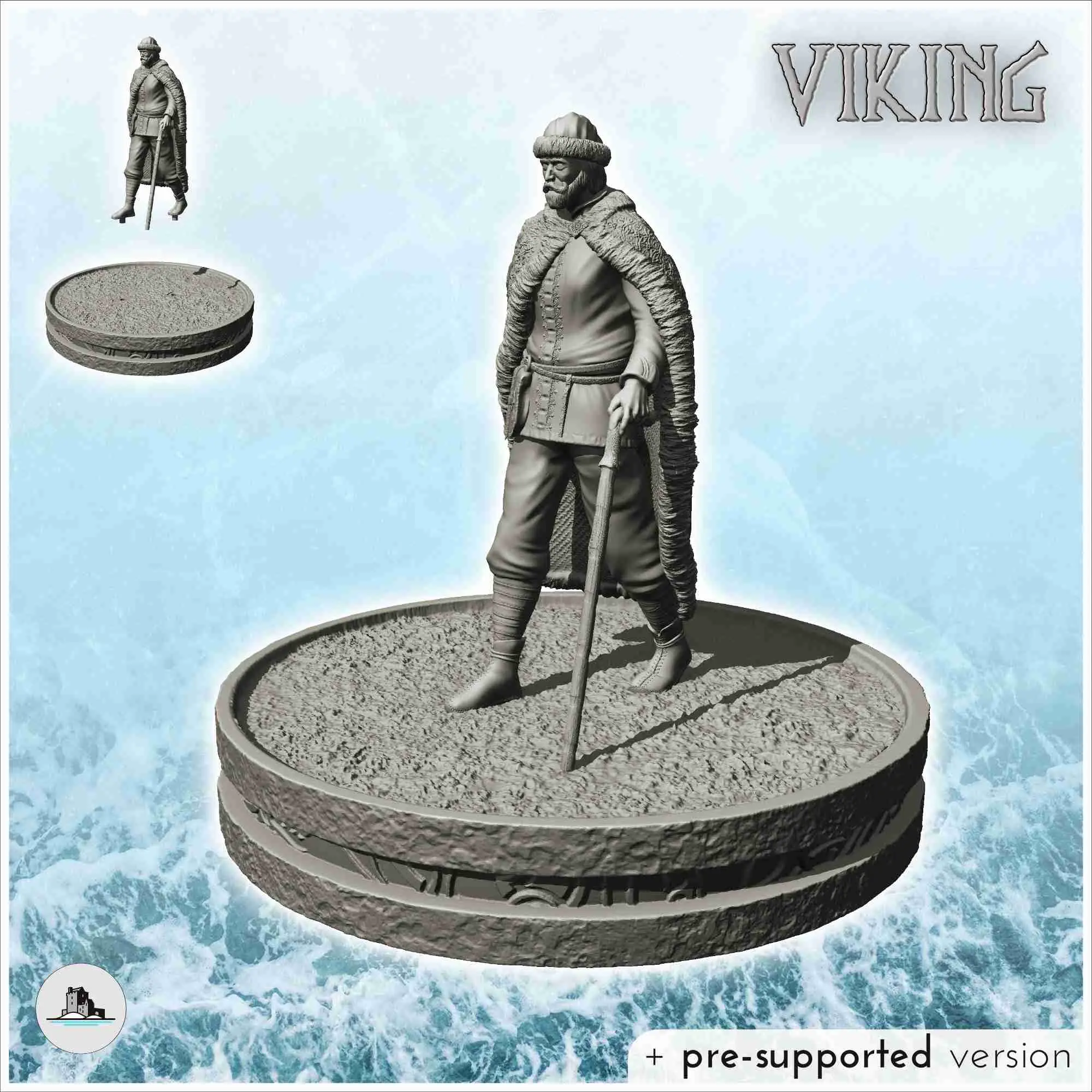 Aristocrata viking com manto de pele de fera e bengala (14) - cenário